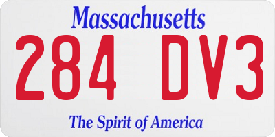 MA license plate 284DV3