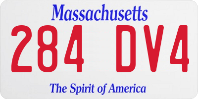 MA license plate 284DV4