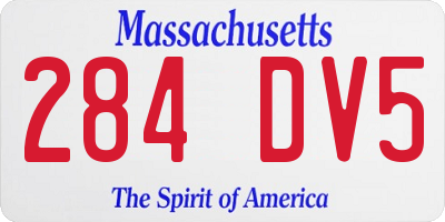 MA license plate 284DV5