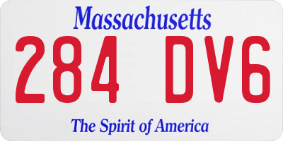 MA license plate 284DV6