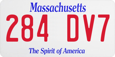 MA license plate 284DV7