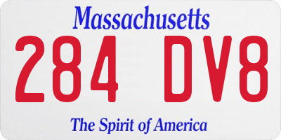MA license plate 284DV8