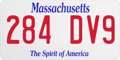 MA license plate 284DV9