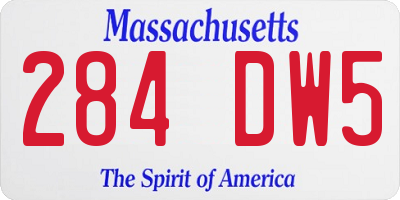 MA license plate 284DW5
