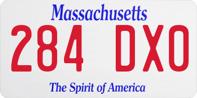 MA license plate 284DX0
