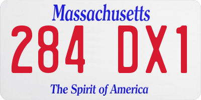 MA license plate 284DX1