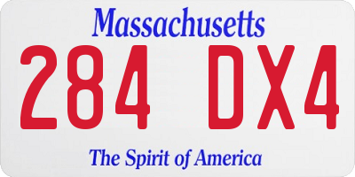 MA license plate 284DX4