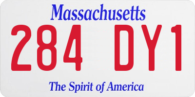 MA license plate 284DY1