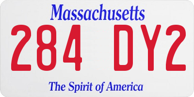 MA license plate 284DY2