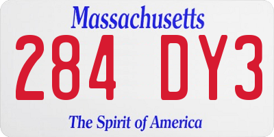 MA license plate 284DY3