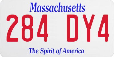 MA license plate 284DY4