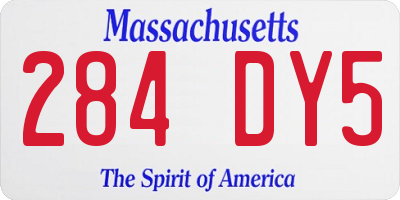 MA license plate 284DY5