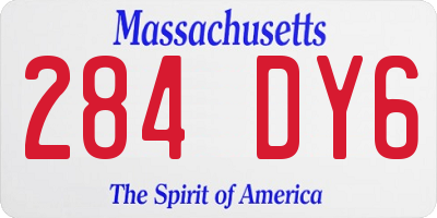 MA license plate 284DY6