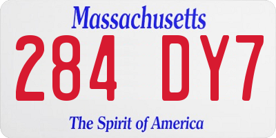 MA license plate 284DY7