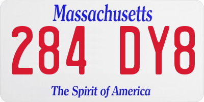 MA license plate 284DY8