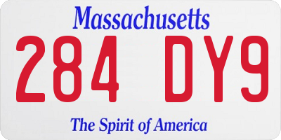 MA license plate 284DY9