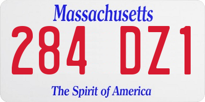 MA license plate 284DZ1