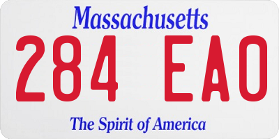MA license plate 284EA0