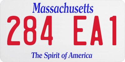 MA license plate 284EA1