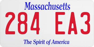 MA license plate 284EA3