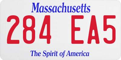MA license plate 284EA5