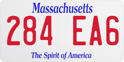 MA license plate 284EA6