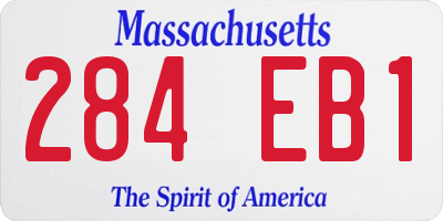 MA license plate 284EB1
