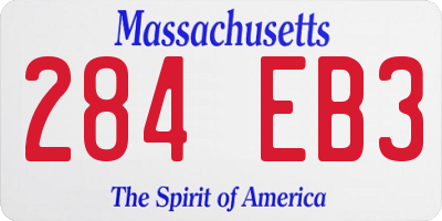 MA license plate 284EB3