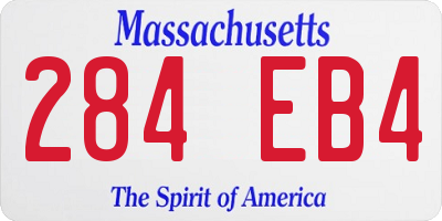 MA license plate 284EB4
