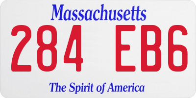MA license plate 284EB6