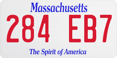 MA license plate 284EB7