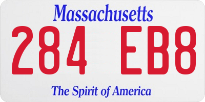 MA license plate 284EB8