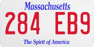 MA license plate 284EB9
