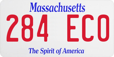 MA license plate 284EC0