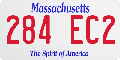 MA license plate 284EC2