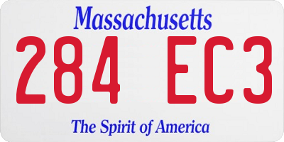 MA license plate 284EC3