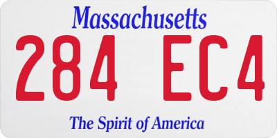 MA license plate 284EC4