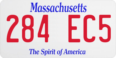 MA license plate 284EC5