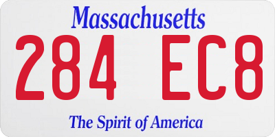 MA license plate 284EC8