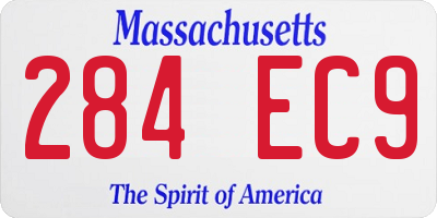 MA license plate 284EC9
