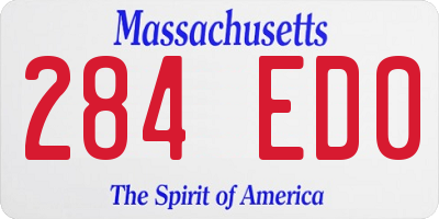 MA license plate 284ED0