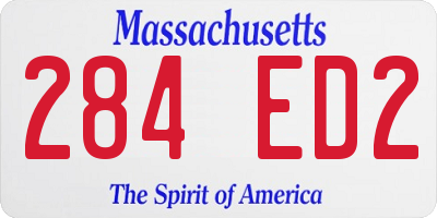 MA license plate 284ED2
