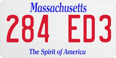 MA license plate 284ED3