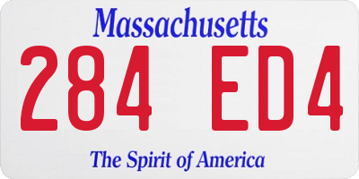 MA license plate 284ED4