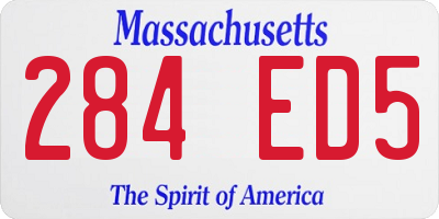 MA license plate 284ED5
