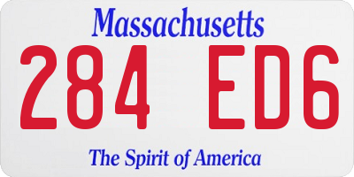 MA license plate 284ED6