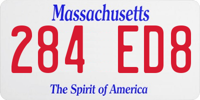 MA license plate 284ED8