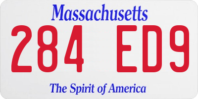 MA license plate 284ED9