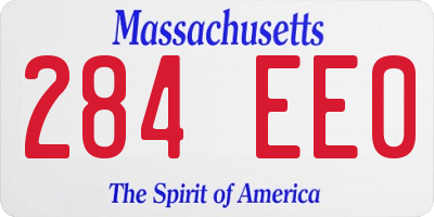 MA license plate 284EE0