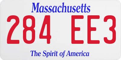 MA license plate 284EE3